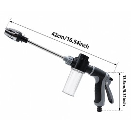Garden Hose Spray Gun for Car Washing – Shower Spray Nozzle with Foam Bottle for Vehicles, RVs, Gardens & Outdoor Cleaning