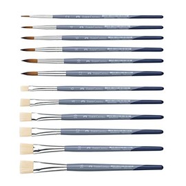 Faber-Castell Creative Studio Brush (Round & Flat, Brush Set Complete 12-Piece)