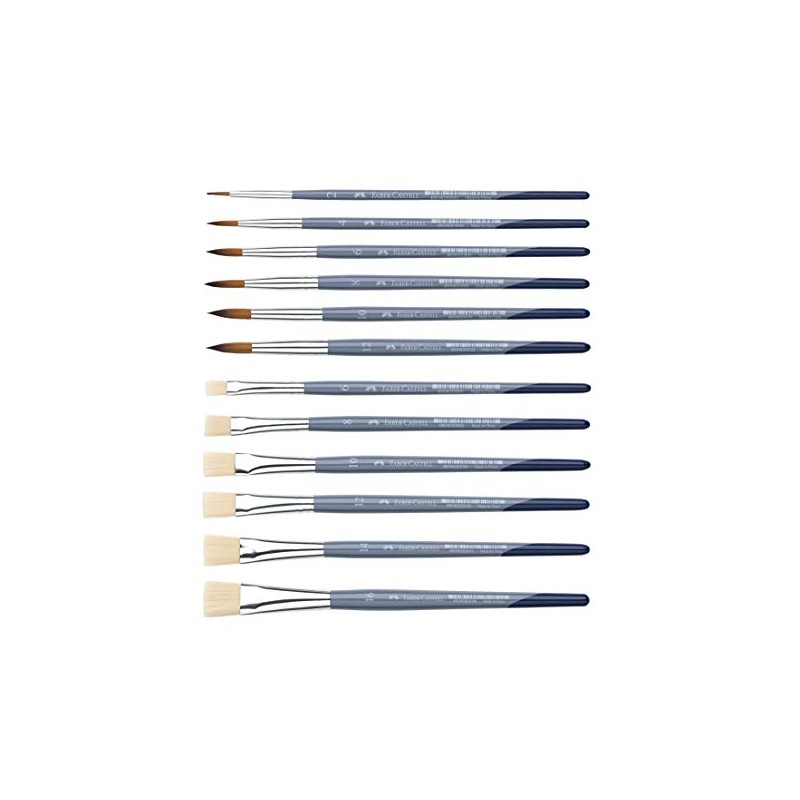 Faber-Castell Creative Studio Brush (Round & Flat, Brush Set Complete