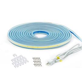 pcningled AC LED Strip Light 5 Meters, 110v Plug-in Flexible LED Tape Light 5m 4000k White, Waterproof and dimmable, Ideal for Accent Lighting and Cabinet installations (White, 16.4ft)