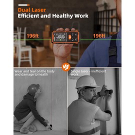 Tadeto Green Laser Measurement Tool, 393ft /120M Dual Green Laser Measuring Tool, Rechargeable Laser Measure Meter with Backlit LCD Display for Measure Volume, Distance, Angles, Mid-Point Measure