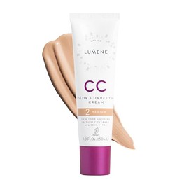 Lumene Color Correcting CC Cream – Base ligera – Cobertura media – Maquillaje facial reductor de enrojecimiento para una tez radiante – Fórmula vegana