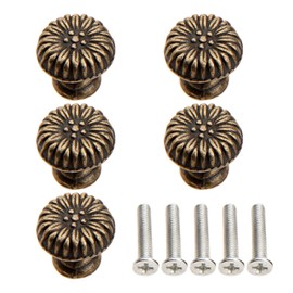 Antique Drawer Knobs, Handles, Drawers, Construction Hardware Knobs, Drawers, Cabinets, Cupboards, Decorative, Stylish, Iron with Screws, Set of 5
