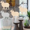 Sheep Wooden Lamb Wood Unfinished Ornaments with Twines Wall Art