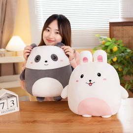 lannery Bunny Plush Pillow, Kawaii Bunny Stuffed Animal Toy Cartoon Bunny Rabbit Plushies Hugging Pillow Toys Gifts for Room Decor Birthday Valentine Day, 16 inch