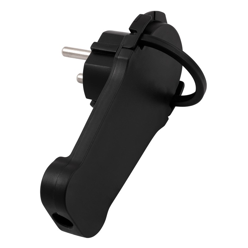 MC Power Earthing Contact Angle Plug, Extra Flat, Handle/Bracket, Strain