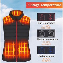 Cubovie Women's Lightweight Heated Vest with Battery Pack Warming Heated Vest for Women(Black,XL)