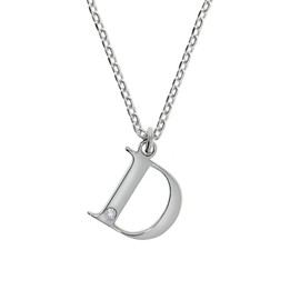 Diamonds by Ellen K. 301250161D Women's Pendant with Chain 925 Sterling Silver 45 + 3 cm Shiny Diamond White 0.008 Carat, Sterling Silver, Diamond