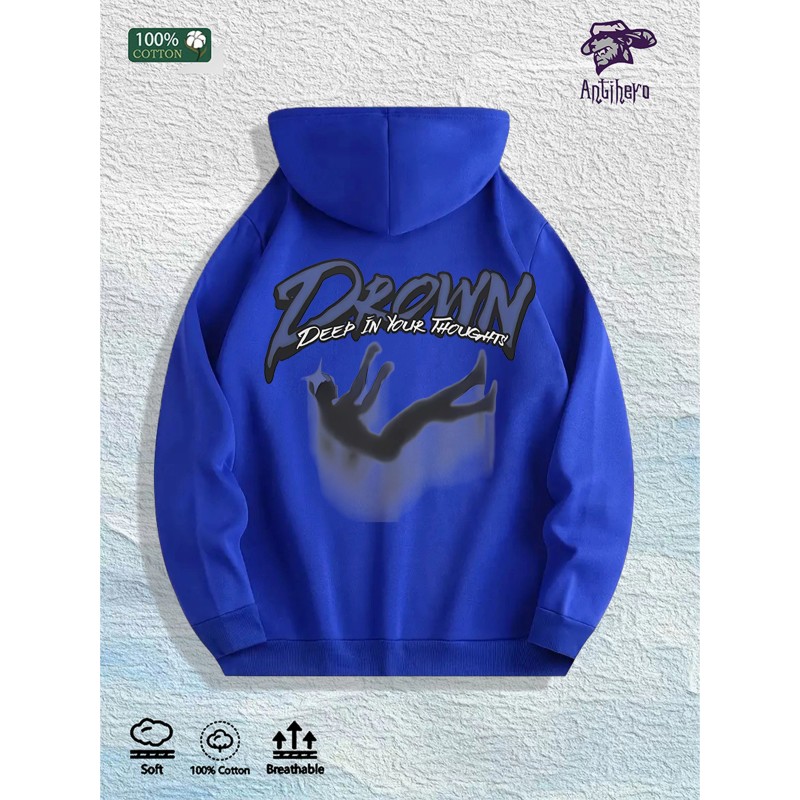 Antihero Drown Deep in Thoughts Graphic Hoodie - 100% Cotton,