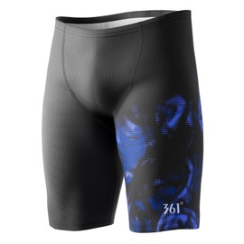 Traje de baño de natación 361° para hombres, traje de baño de entrenamiento profesional resistente al cloro, Negro1, XX-Large