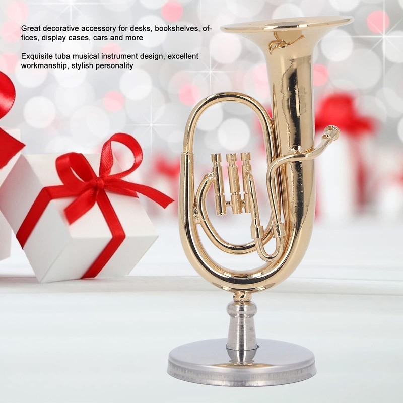 Miniature Tuba Model Brass Gold Plated Euphonium Mini Tuba Musical