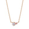 The Kiss BD-SN701 Silver Necklace, Birthstone, Simple, Women's Gift, Pink