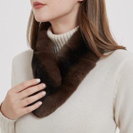 Bibury Real Rex Rabbit Fur Scarf , Cold Weather Neck Warmer,Winter Accessories