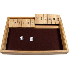 Deluxe Wood 12 Numbers Shut The Box Game