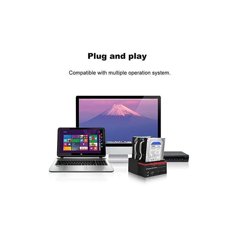 SQUADO USB 3.0 Dual Bay Docking Station for 2.5/3.5" SATA/IDE
