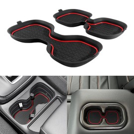 KENTUTO 3D Cup Holder for Honda CRV Accessories 2023 2024 2025 Center Console Liner Inserts Silicone Anti-dust Coaster Mat Pad Interior Decoration (2 Pcs, Red Trim)