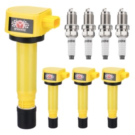SPARKWHIZ Ignition Coil Packs UF582 with Iridium Spark Plugs, Compatible with 2006 2007 2008 2009 2010 2011 Honda Civic 1.8L L4, Replacement for C1580, IC662, 5C1637, GN10324