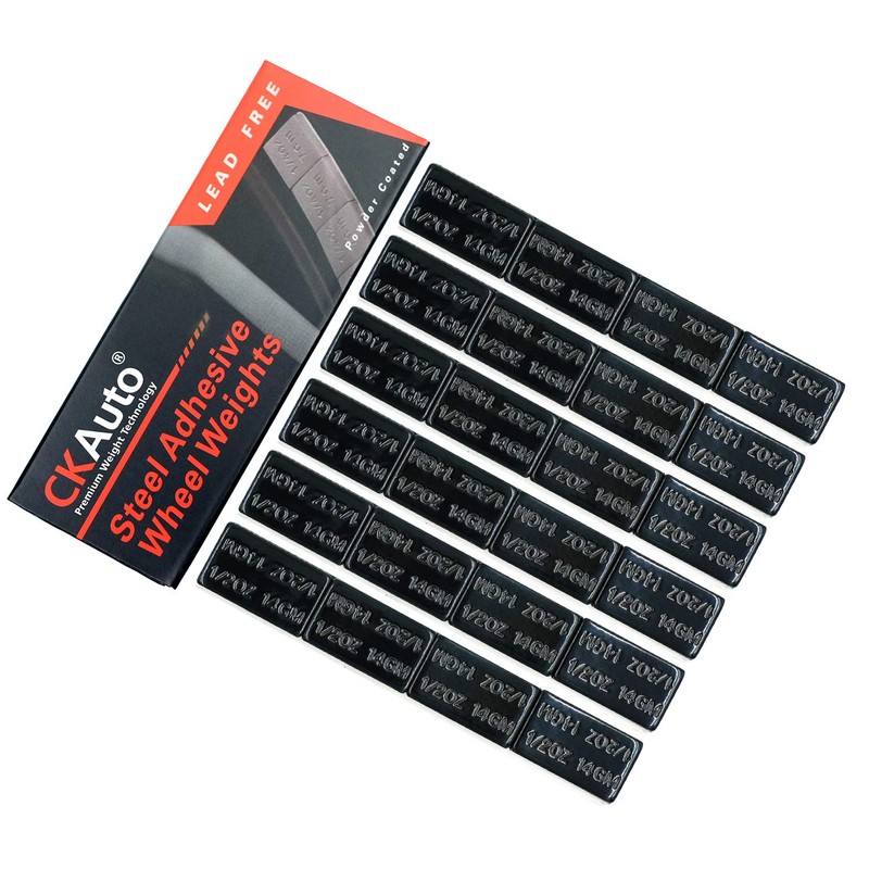 CKAuto 1/2oz, 0.5oz, Ultra Slim Low Profile, Black, Adhesive Stick