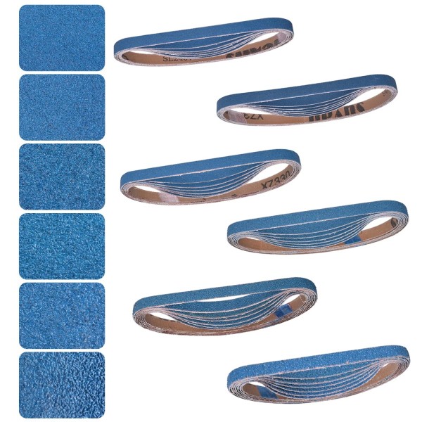 1/2x18 Inch Sanding Belts 42 Pcs 6 Grits Sizes 7