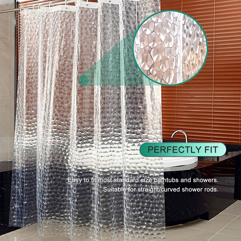 Clear Short Shower Curtain Liner 60 inch Length, EVA 7G
