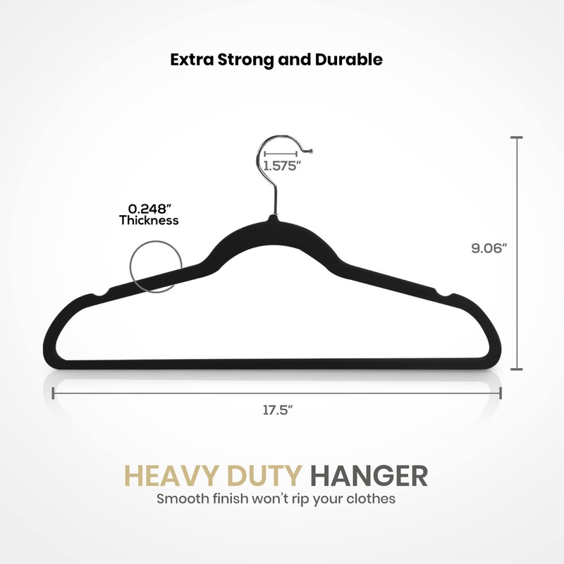 Utopia Home Velvet Hangers 50 Pack – Luxury Non-Slip Slim