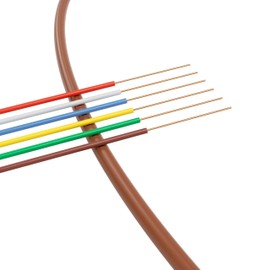 THE CIMPLE CO Thermostat Wire 18/6, 75 FT, Solid Copper, 18 Gauge, 6 Conductor, Residential, Commercial and Industrial Rated, 23 Meter, Brown