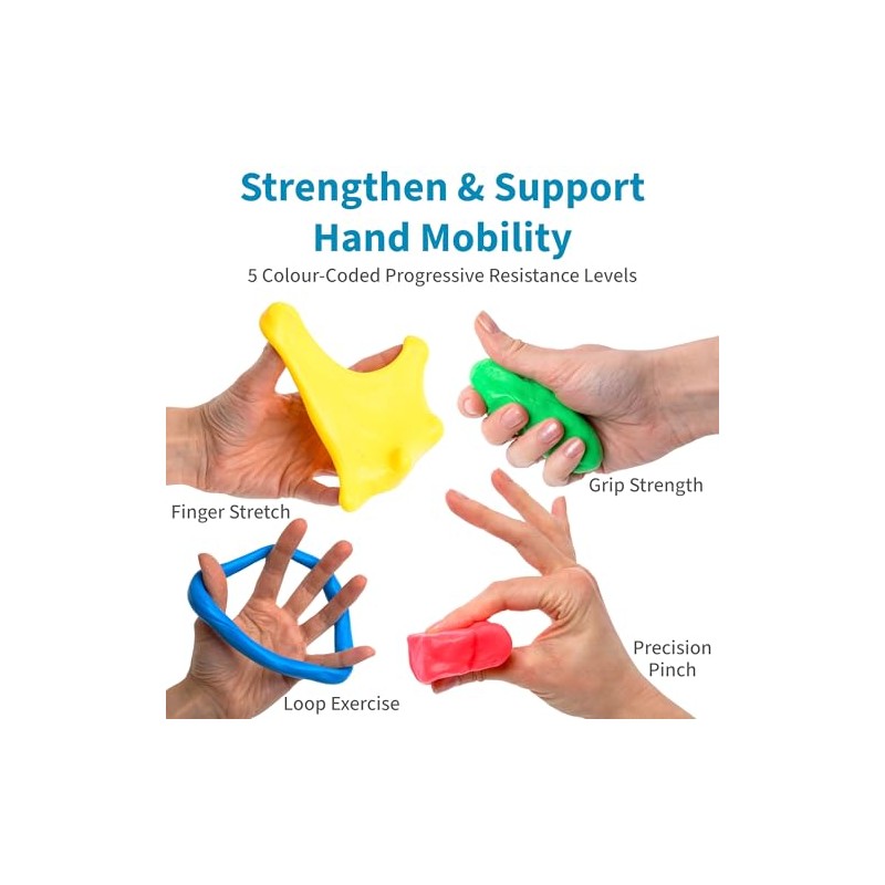 Hand Exercise Therapy Putty Set by EPHRATA – 5 Resistance