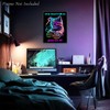 Dazzlewall Neon Gaming Wall Pictures, Funny Cyberpunk Cats Picture for