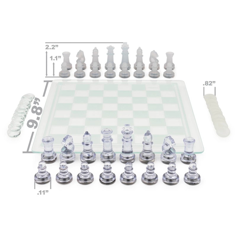 Spin Master Games, Clear Chess and Checkers Set with Glass