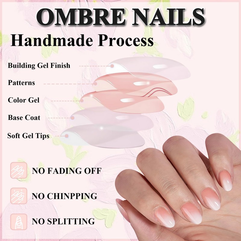 240 Piece Nails to Stick On Set - Nude White