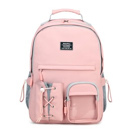 Women's Backpack, Men's, Korean Rucksack, Large Capacity, Fashion, Popular, Lightweight, School, College, Cute, Casual, Work, Travel, Town, Gift, Unisex, Rucksack, Women's, Pink