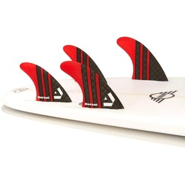 DORSAL Surfboard Fins Quad 4 Set FCS Compatible Red