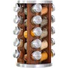 Orii 20 Jar Rotating Dark Acacia Wood Spice Rack with
