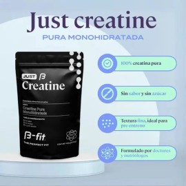 B-FIT B Just Creatine - Creatina Monohidratada Pura en Polvo - 90 Servicios 450 gr 3 Meses de Suministro - Pre Entreno Ideal Pre Workout - Creatina...