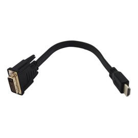 CERRXIAN 1FT Flat Slim High Speed Bi-Directional DVI (24+1) Male to HDMI Male Adapter Cable 30 cm(Including Two Ends)