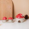 Sizikato 2pcs Porcelain Salt and Pepper Shakers with Tray, Mushroom