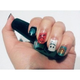 [Ang Nail] Deep French Glitter Nail Strips - Smile Girl