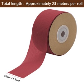 YDHfdc Gift Ribbon Red 3.8 cm x 23 m Ribbon Wedding Chiffon Ribbon Decorative Ribbon Gift Ribbon Wide Silk Ribbon for Gift Wrapping, Wedding Decoration