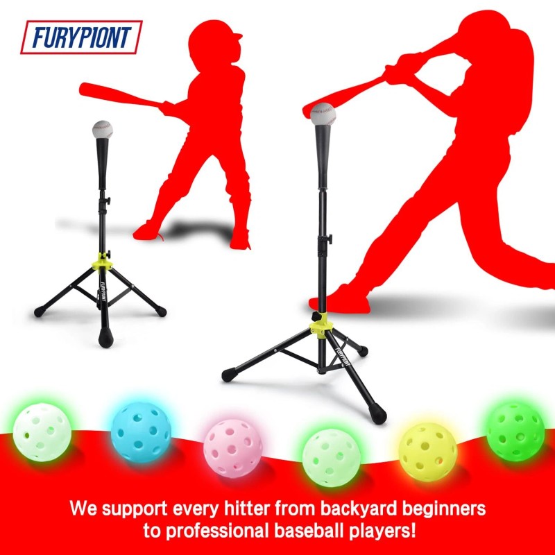 Flight Tees Adjustable Batting Tee Baseball Softball Tee Ball Hitting