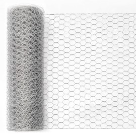 Sliver Chicken Wire 18 inch(H) x 100 ft(L), Anti-Rust Hexagonal Galvanized Metal Garden Netting for Floral Arrangements, Powder Coated Chicken Wire Coop for Crafts Plant Protector Pet Rabbits Fencing