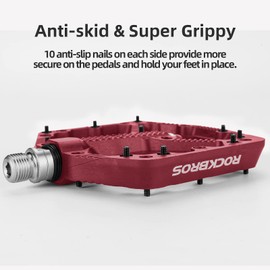 ROCKBROS Mountain Bike Pedals Flat MTB Pedals Nylon Fiber Bicycle Platform Pedals for Road Mountain BMX MTB Bikes