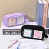 BAYTORY Multi-Compartment Pencil Case, Large Stitch Pencil Cases with Smooth