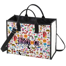 WZMPA Latin Music Cosmetic Makeup Bag Musical Inspired Gift Music Fans Makeup Zipper Pouch Bag For Family Friend, Bichota BG, Fit