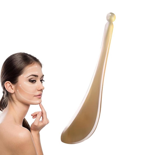 Natural Cow Horn Cassa Plate, Facial Massage Tool Suitable for Sensitive Skin, Beautiful Facial, Small Face, Face Line, Forehead, Head, Full Body Massage, Improves Skin Troubles, Leroap Stroke, Cow Horn Comb, Anti-Static, Eye Massage, Exhausts Poison (La