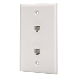 IBL - Cat6 Keystone Ethernet Wall Plate Female to Female - White (2 Port Cat6)