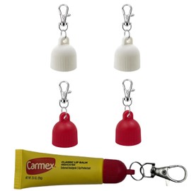 4 Pcs Keychain Cap for Carmex Classic Lip Balm 0.35 oz Portable Holder