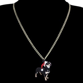 DUOWEI Acrylic Dog Jewelry Sets Pet Dog Gifts for Women Dog (Christmas Chihuahua)