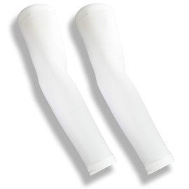 iM Sports LONG DRIVER Golf Sun Sleeves + Blocks 98% UV + Compression + Made in USA - White - X-Small/Small - Pair