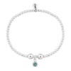 Trink Brand Sterling Silver Beaded Birthstone Bracelet for March Aquamarine
