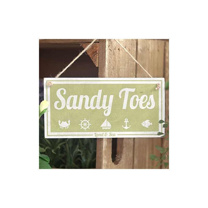 'Sandy Toes (Land & Sea)' - Nautical Sign - Handmade